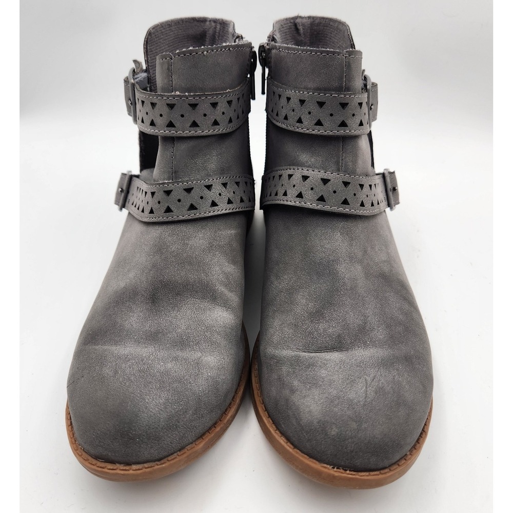 American Eagle Outfitters Bootie Womens US 8.5 Gray Leather Side Zip Ankle Boots